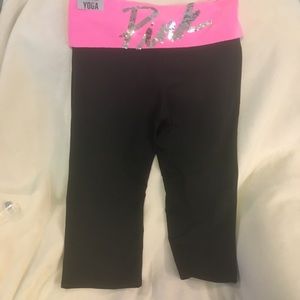 NWT Pink Crop bottoms L